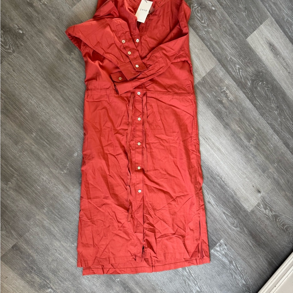 Joie burnt orange Button-Front Shirt Dress